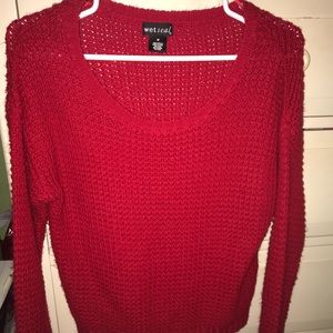 Red knitted sweater